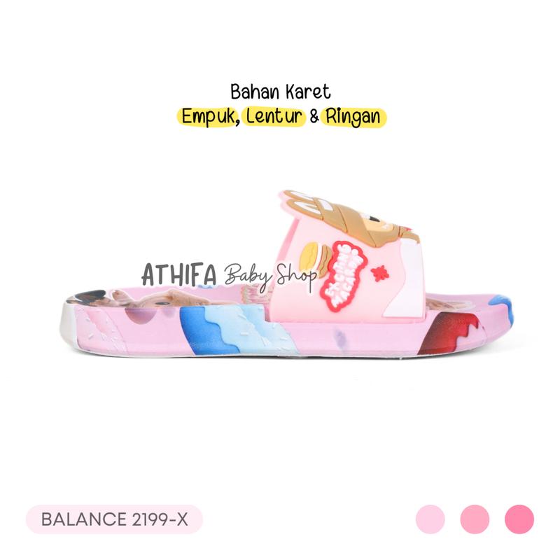 Sandal Labubu Anak Perempuan Sendal Slop Karet Karakter Lucu Usia 3 4 5 7 8 9 10 Tahun 2199-X Pink 2