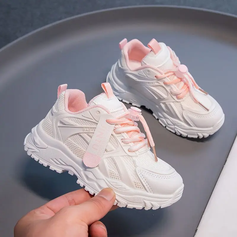 Dad Shoes Nhẹ Cho Bé Gái, Phong Cách Mới Mùa Hè Và Mùa Thu, Thời Trang Trẻ Em, Đế Mềm, Giày Trắng, Giày Thể Thao Thường Ngày Cho Bé Gái, Hợp Xu hướng, HK, 20242024 giày  kuromi  bé  gái 4