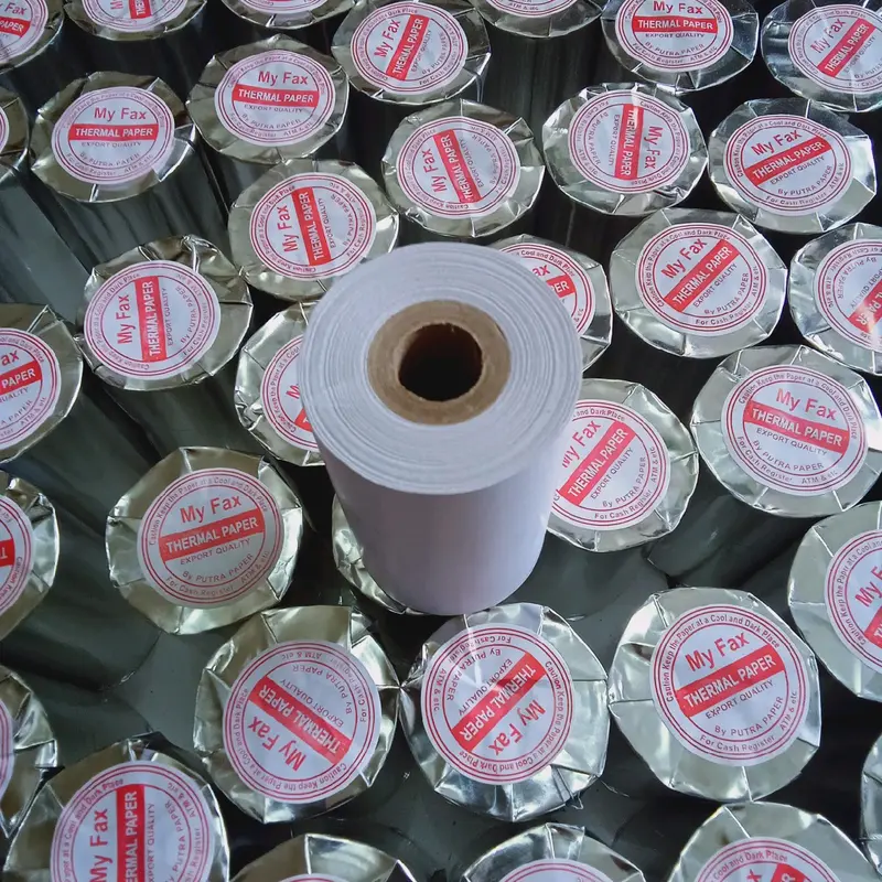 Kertas thermal Setruk kasir ukuran 80x50mm paket 10 roll Hitam Struk 80mm 4