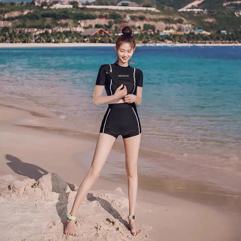 Bikini Đồ bơi đi biển kín đáo cho nữ dài tay và cộc tay mặc ôm co giãn thoải mái 2101 2201 k5T4-2 6