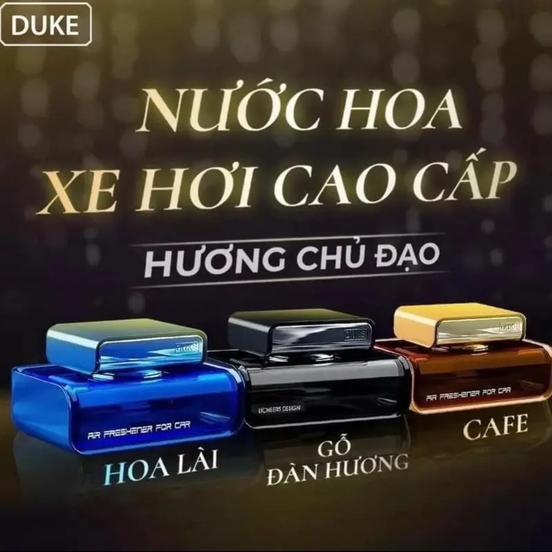 Nước hoa ô tô DUKE, tinh dầu xe hơi cao cấp đặt taplo ô tô khử mùi chống say xe chiết xuất tự nhiên 4