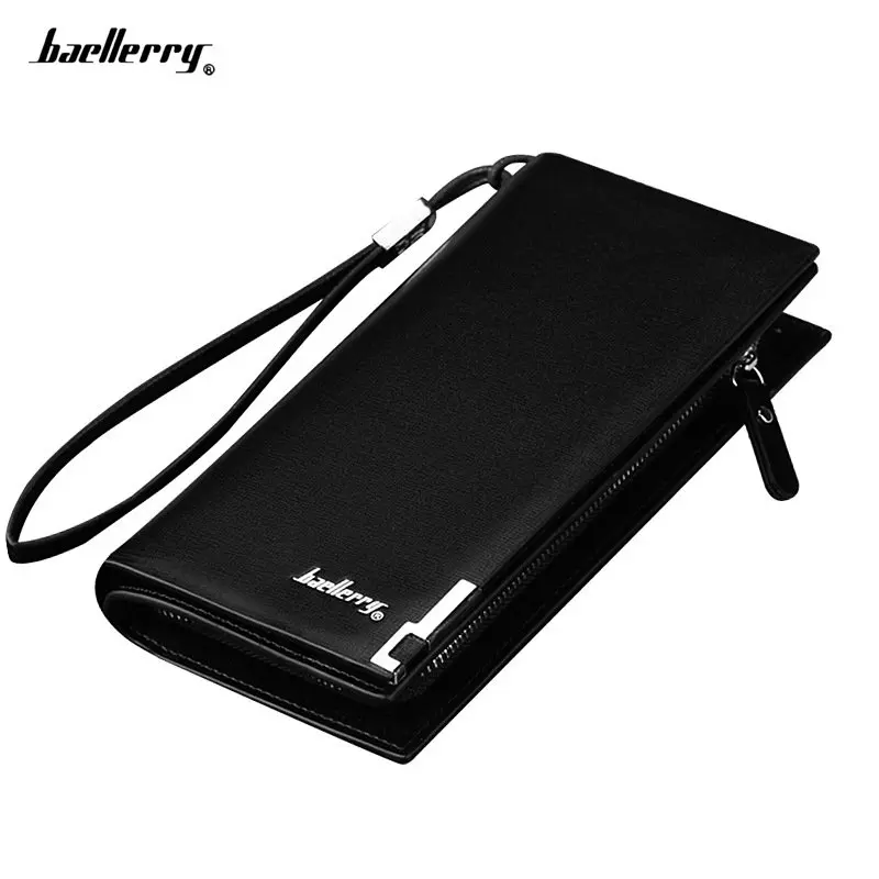 Ví dài Nam Baellerry có khóa kéo và nhiều ngăn tiện dụng Da PU Wallet