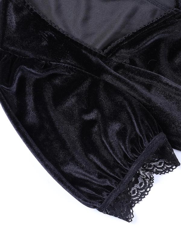 Women's Plain Ruched Lace Trim Sweetheart Neck Dress, Punk Fashion Short Sleeve A Line Dress for Party Holiday Vacation, Ladies Summer Clothes Valentine's Day, gift 5