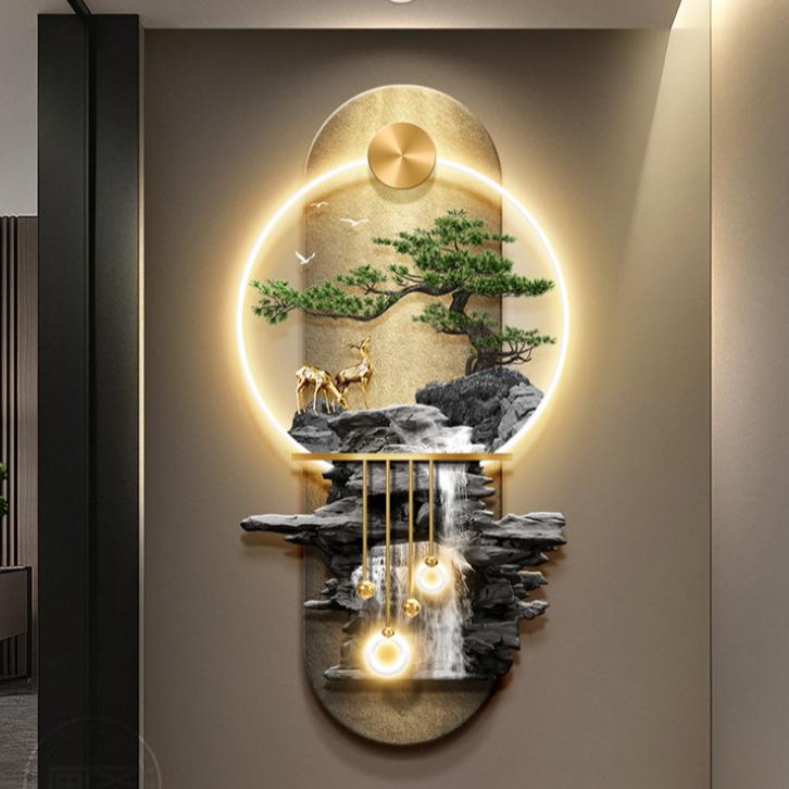  Tranh treo tường tráng gương có đèn led,Tranh phong cảnh làm từ gỗ và mica dầy 3li có đèn led neon 12v   tranh trang trí tranh treo phòng ngủ  tranh treo phòng khách  decor mọi không gian 