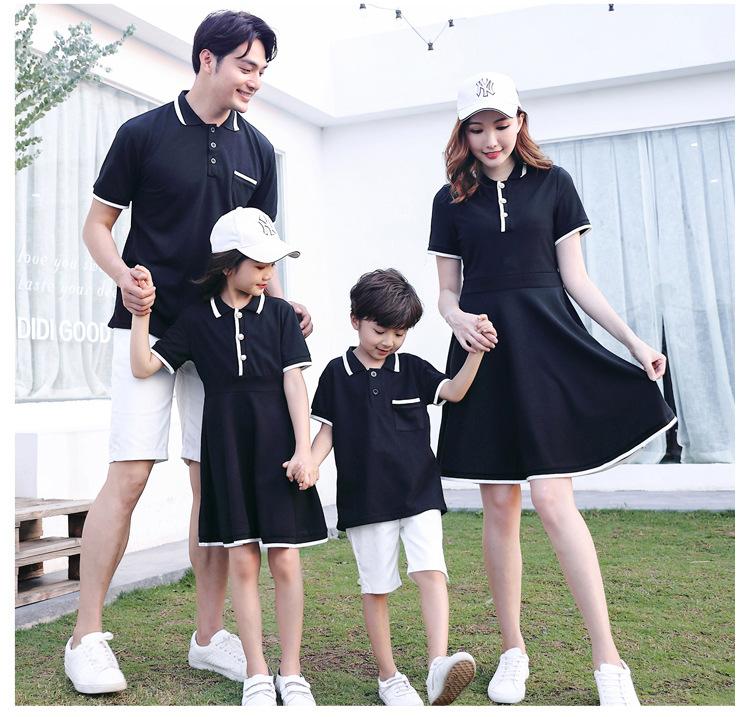 Product Introduction of Hi Mia's Shop | Spring and Summer New Internet Celebrity Parent-Child Dress Summer Classic Style Mother-Daughter Dress Short Sleeve Couple Suit 5