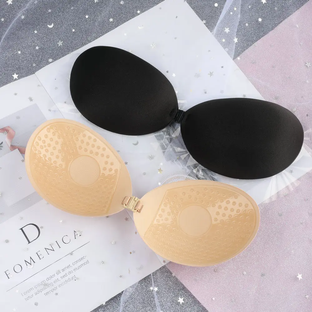 JACK #YB Strapless invisible smooth cloth round cup gathers breathable silicone breast stick swimsuit wedding dress breast stick bra