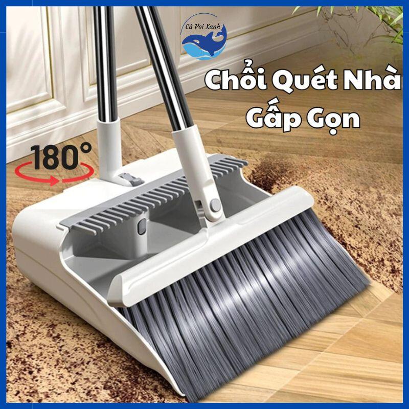 Bộ Chổi Nhựa Quét Nhà Thông Ninh Kèm Hót Rác Cán Dài Gấp Gọn Tiện Dụng