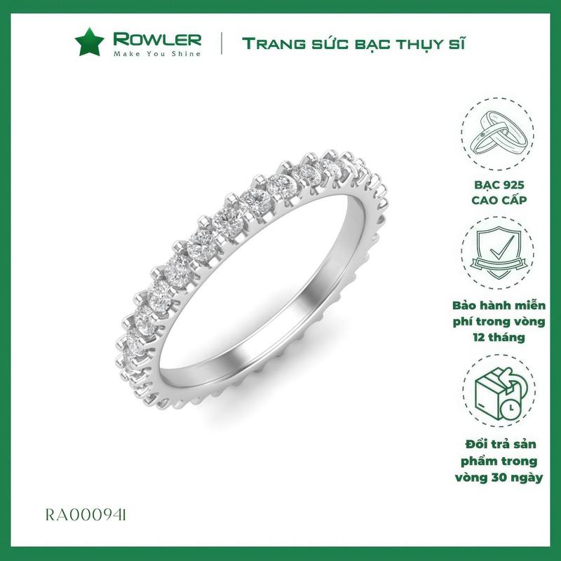 Nhẫn bạc 925 đính full đá Cubic Zirconia 1.8ly - ROWLER