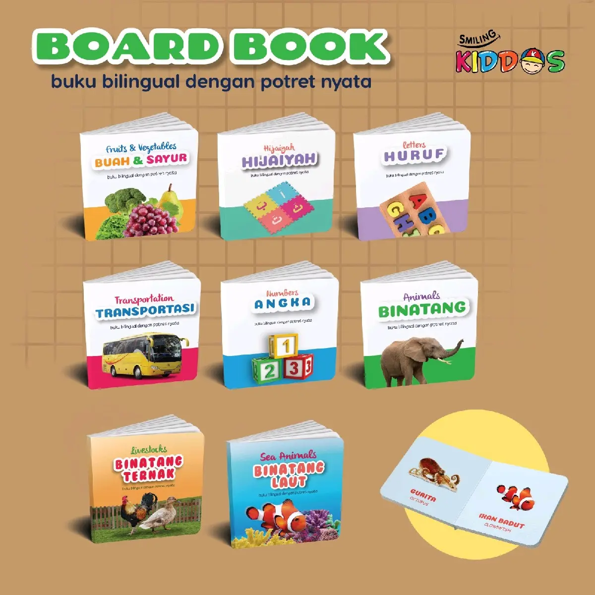 SK Boardbook - Firstbook pengenalan binatang buah sayur transportasi angka huruf hijaiyah
