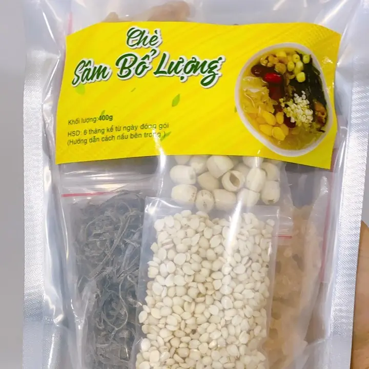 Combo 3 Set Chè Sâm Bổ Lượng Cô Mầm Foods - Tặng 50g Rong Sụn, 1 Set 400g Nấu 4 Lít Nước Trà Tea 1