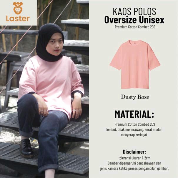 KAOS POLOS OVERSIZE PRIA DAN WANITA COTTON COMBED 20S 5