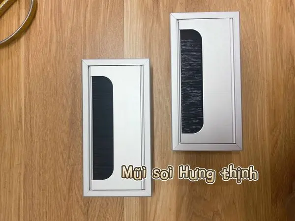 Com bo 5 chiếc Nắp Luồn Dây Điện Nhôm Chữ Nhật 80*160mm - Nắp Luồn Dây Điện Lắp Âm Bàn Dùng Cho Bàn Làm Việc Văn Phòng