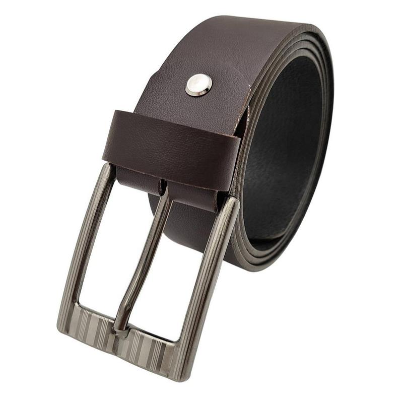 Thắt lưng nam cao cấp da PU DHM-164 | Đầu khóa kim màu trắng bạc