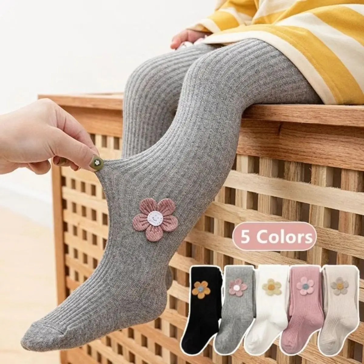 🌈 Quần Tất Len Gắn Hoa Có Bàn 1-8tuổi 💯 Chất Len Siêu Mịn Đẹp Cho Bé Hàng Quảng Châu