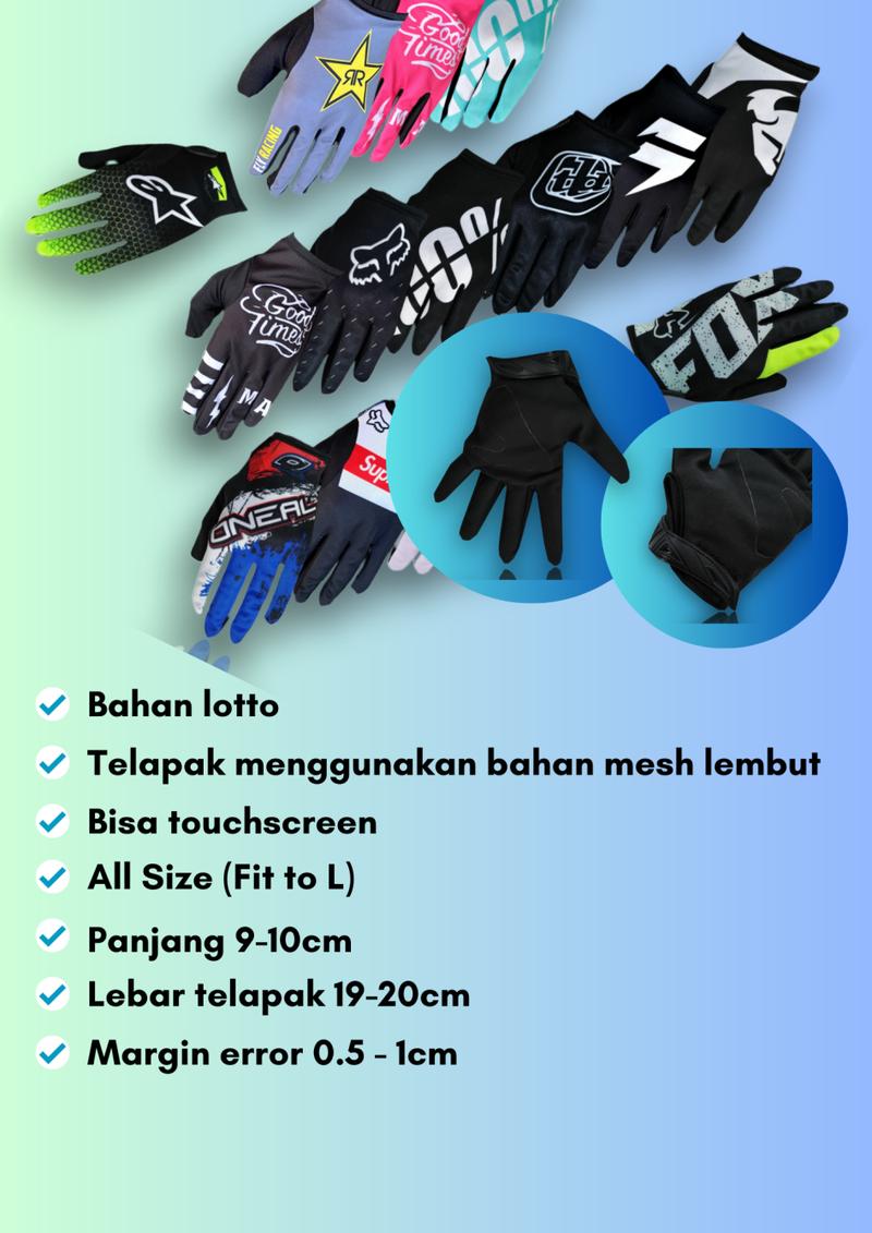 Product Introduction of [GLPL] SARUNG TANGAN/GLOVE MOTOCROSS, TRAIL, MX ENDURO, TRABAS, ADVENTURE, TOURING, SEPEDA, MTB MODEL FULLPRINT TERMURAH SE-DUNIAAAAA 0