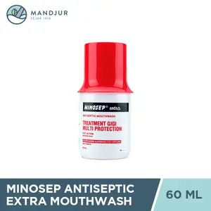 Minosep Extra Antiseptic Mouthwash 60 mL - Antiseptik Kumur Fast Action untuk Meredakan Sariawan Sakit Gigi dan Bau Mulut