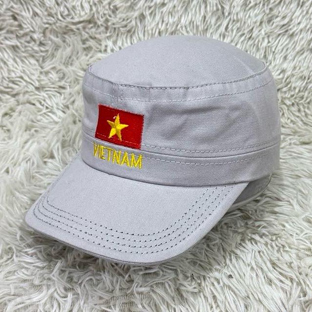 [Mua 1 tặng 1] Nón mũ full thêu cờ Việt Nam kaki xịn đầu băng không nút thoáng mát Cap Hat 4