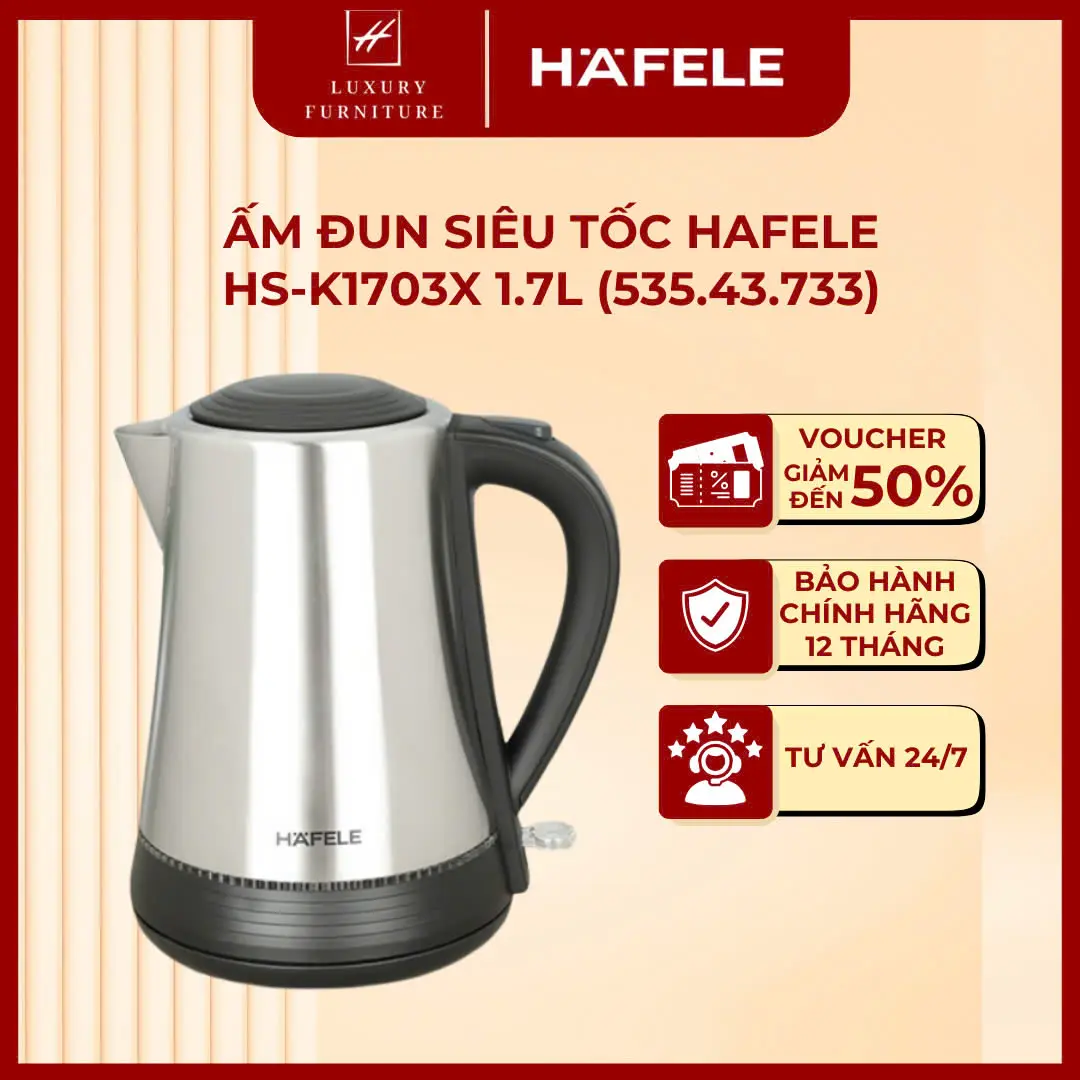 Ấm Siêu Tốc Hafele HS-K1703X (535.43.733) 1.7 lít -  Đun Siêu Tốc