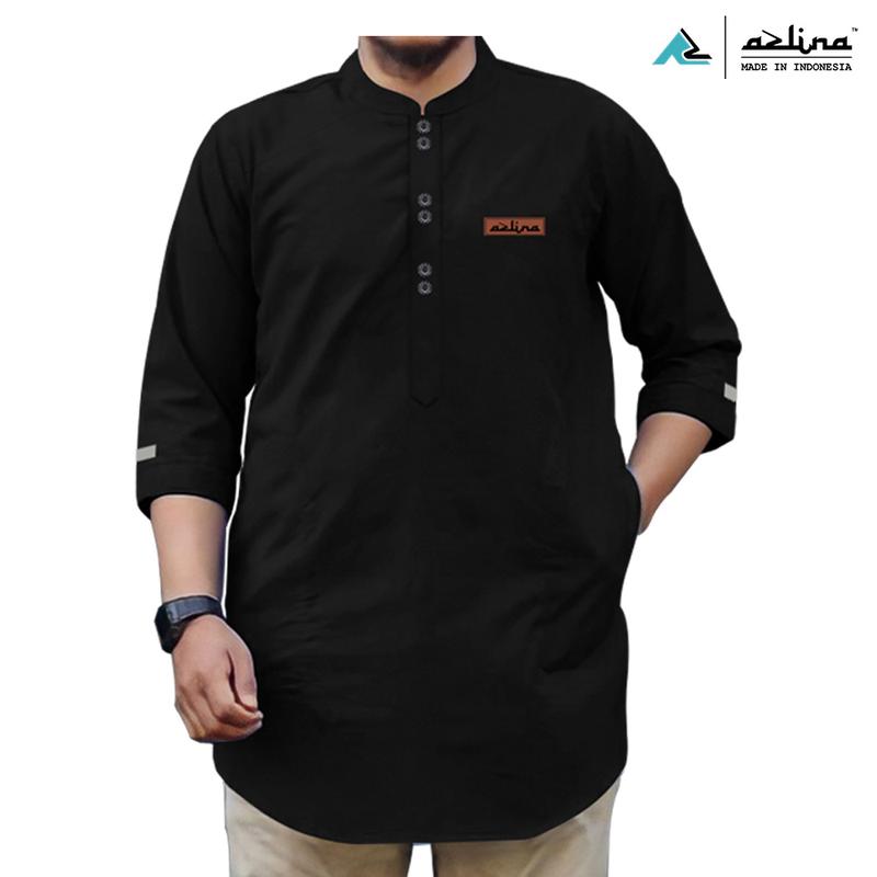 Product Introduction of Baju Koko Kurta Dewasa Lengan 3/4 Bahan Katun Madinah Koko Pria Original Azlina Indonesia Formal Muslim Nyaman Simple Panjang 10