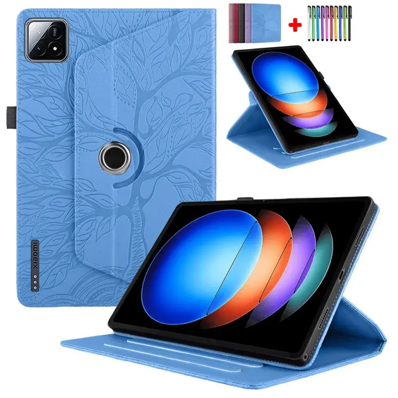 เคส Xiaomi Pad 6S Pro, สำหรับแท็บเล็ต 2024, ทำจากหนัง PU, เปลือกหมุนได้, Coque, เข้ากันได้กับ Xiaomi MI Pad 6S Pro, ปก, 12.4 นิ้ว, ของขวัญ Caqa