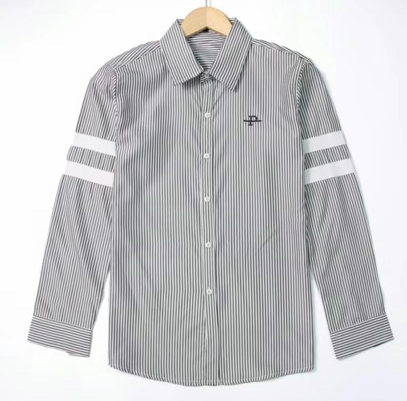 Áo sơ mi nam tay dài kẻ sọc xanh sọc xám phối viền tay thời trang form slimfit 4 màu cao cấp tại AN NHIÊN STORE 01 Menswear Shirt Dài Tay Có Cổ