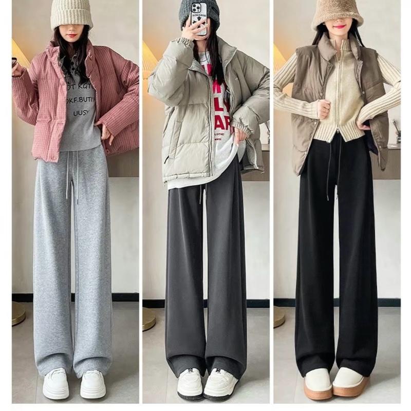 {Nỉ Lót Lông} Quần Nữ Chất Nỉ Lót Lông Dày Ấm Mặc Mùa Đông - Chất vải đẹp, Form Chuẩn, Cạp Chun Có Dây Rút, Túi Đựng Tiện Dụng - Pants, Women 2