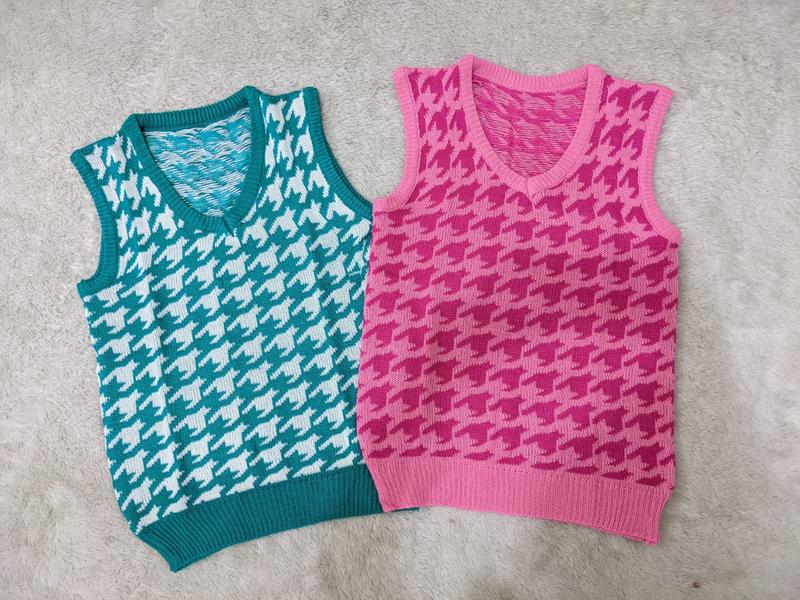 JENNIE TRIBAL Bunga Vest Korean Outfit Style Rompi Rajut Sekolah Clayton 5