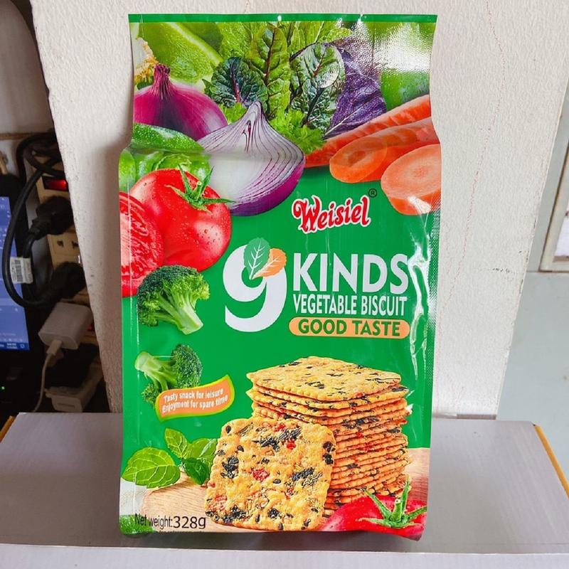 Bánh ăn kiêng 9 loại rau củ Weisiel Hongkong gói lớn 328gam