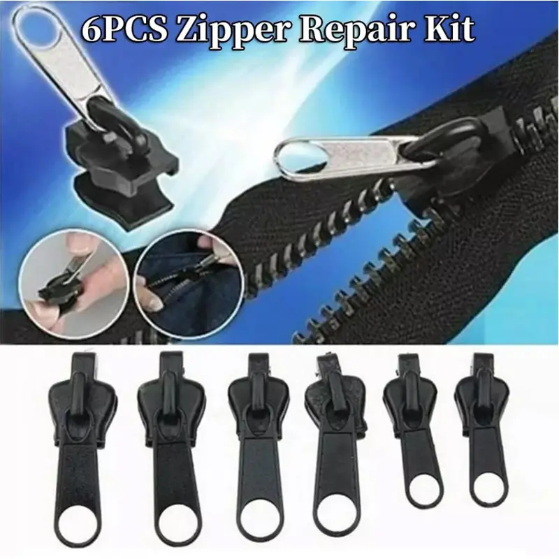 Kit Pembaikan Zip, 6Pcs, Universal, Pembaikan Zip Segera, Penggantian Zip