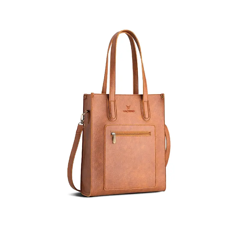 [Tặng Ví móc khóa] Túi Xách Da Nữ Công Sở VACHINO kiểu dáng dọc TX010 đựng vừa laptop, giấy A4 Bag Tote Chữ Nhật Hình Chữ Nhật 3