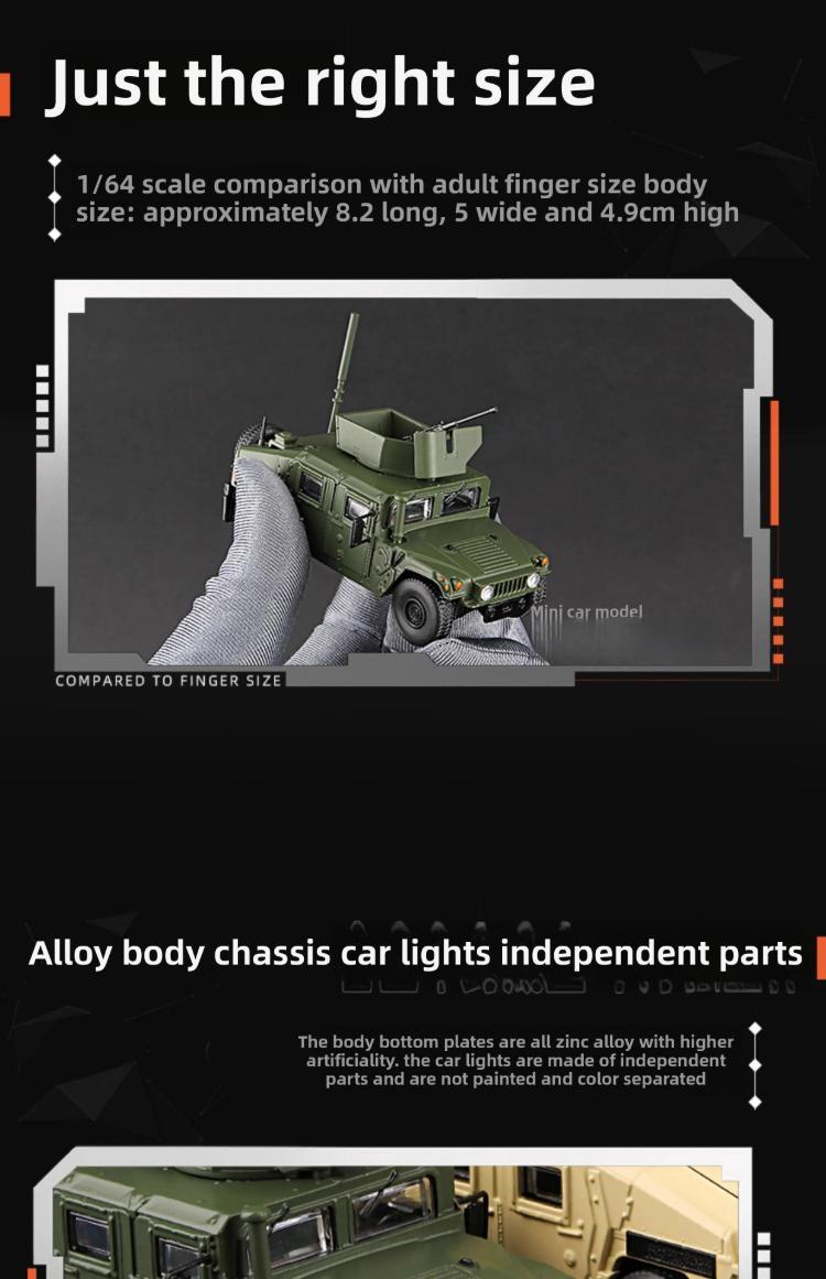 Product Introduction of 1:64 armored vehicle model M1151 alloy simulation vehicle model GAZ Tiger anti-tank missile vehicle model 35