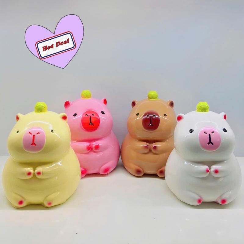 Heo đất Capybara/heo đất tiết kiệm tiền cute lỗ tròn cute dễ thương capybara có núm tiết kiệm heo đất / tiết kiệm tiền heo đất