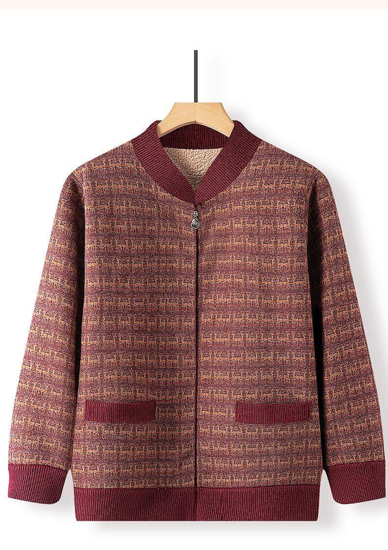 Product Introduction of Quần Áo Mùa Xuân Và Mùa Đông Cho Mẹ, Áo Hoodie Nhung Mới, Dành Cho Phụ Nữ Trung Người Già, Áo Cardigan Có Khóa Kéo, Phong Cách Phương Tây Thường Ngày Thích Hợp Cho Phụ Nữ Trung Người Già Và Cao Tuổi, Áo Khoác Mùa Thu 7