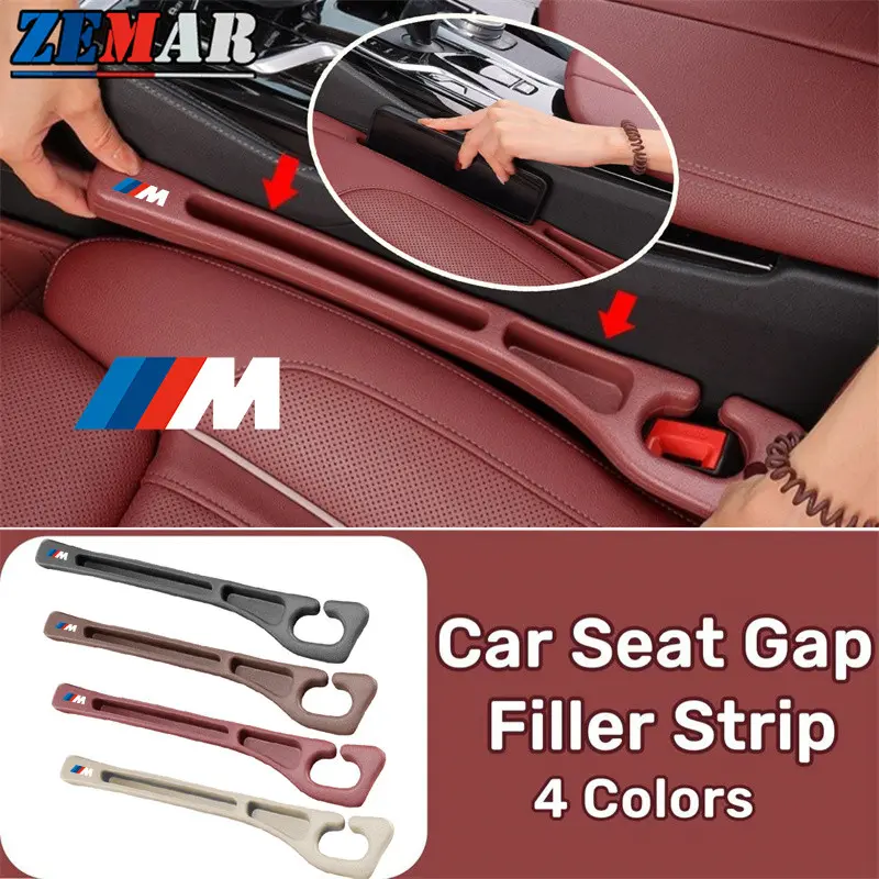 1/2Pcs BMW M Car Seat Gap Filler Leak-Proof Strip Seat Side Gap Plug  Auto Storage with Card Slot For BMW E36 E46 E30 E90 F10 F30 E39 E60 X1 E84 F48 F25 X3 E83 X5 F15 X7