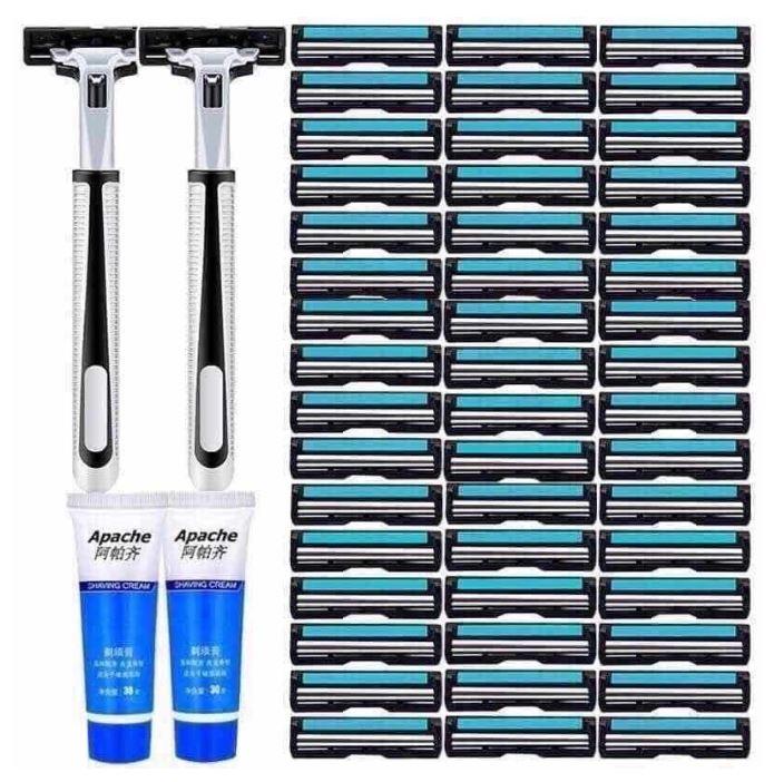 SET DAO CẠO RÂU 72 LƯỠI KÉP THAY THẾ, 2 THÂN CẠO, 2 GEL MỀM RÂU GIÁ RẺ