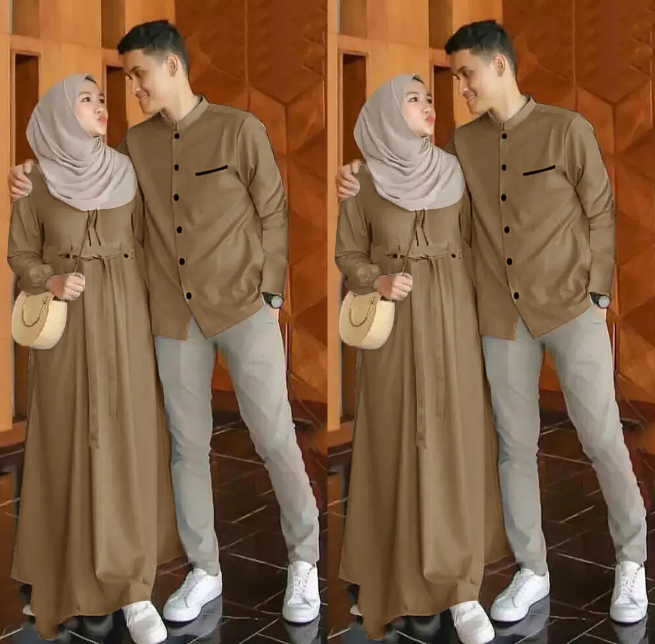 Couple Emon terbaru// couple lebaran 2025// couple pasangan gamis+kemeja/ gamis muslim/ couple suami istri 2025