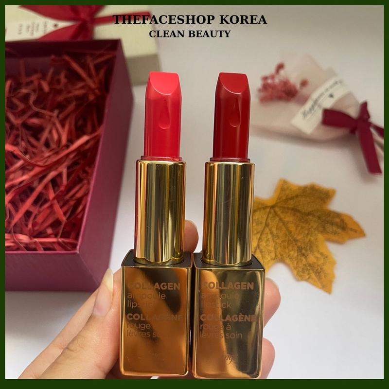 Product Introduction of Son Môi lâu trôi mềm mịn môi cao cấp TheFaceShop Collagen Ampoule Lipstick 3.5G 3