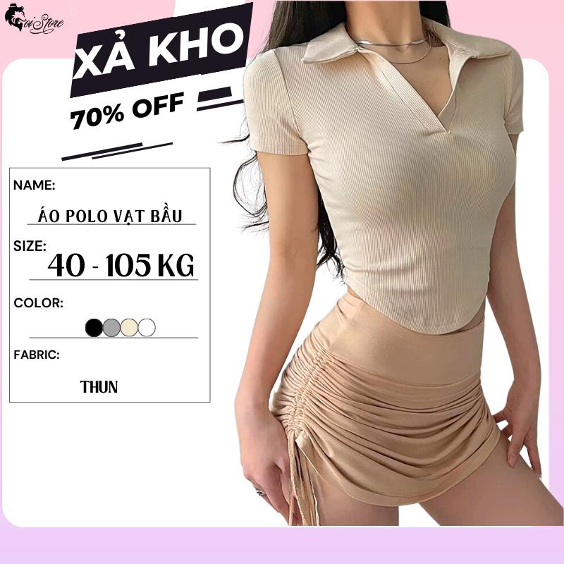 XẢ KHO 40-105KG Áo Vạt Bầu BIGSIZE Lịch Sự, Thoáng Mát Top Nữ Women áo  hoodie essentials Thun thông thường đen-1 áo polo monally