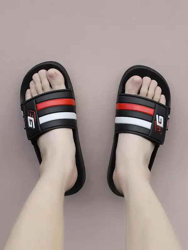 Unisex's Letter Print Slide Sandals, Casual Comfortable Home Slippers, Soft Non-slip Slippers for Indoor & Outdoor Wear 1