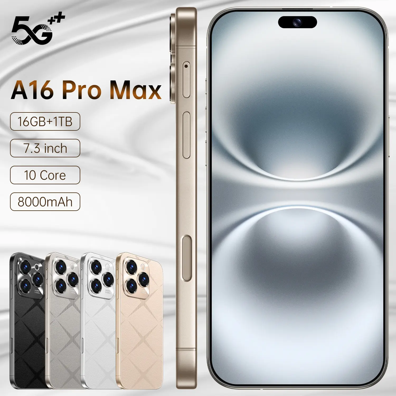 Điện Thoại Di Động, A16 ProMax, Xuyên Biên Giới, 4 + 64G, Điện Thoại Thông Minh 4G Chân Thực, 7.3 Inch, Hệ Điều Hành Android 10, Quốc Tế Thương, Nhà Máy Điện Thoại Di Động Android 14  pro  max  lock điện  thoại  ip  12promax