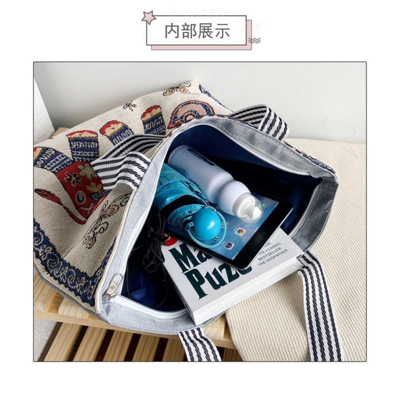 Bộ sưu tập Túi tote hình Chim phong cách Hàn quốc, túi vải nữ đeo vai vải canvas 5