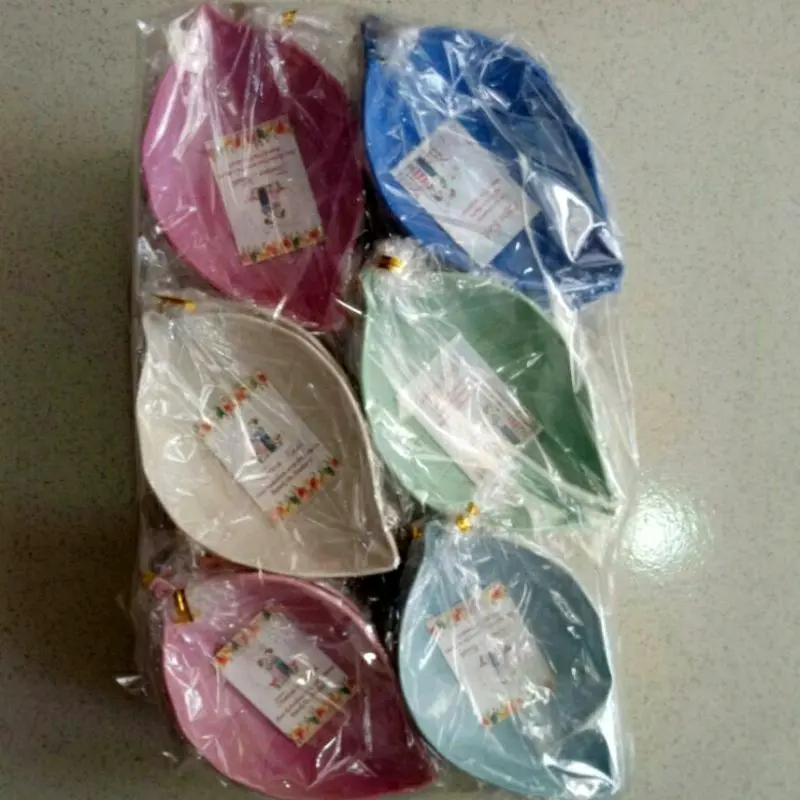 ( isi 50pcs ) mangkok daun lokal kemasan plastik