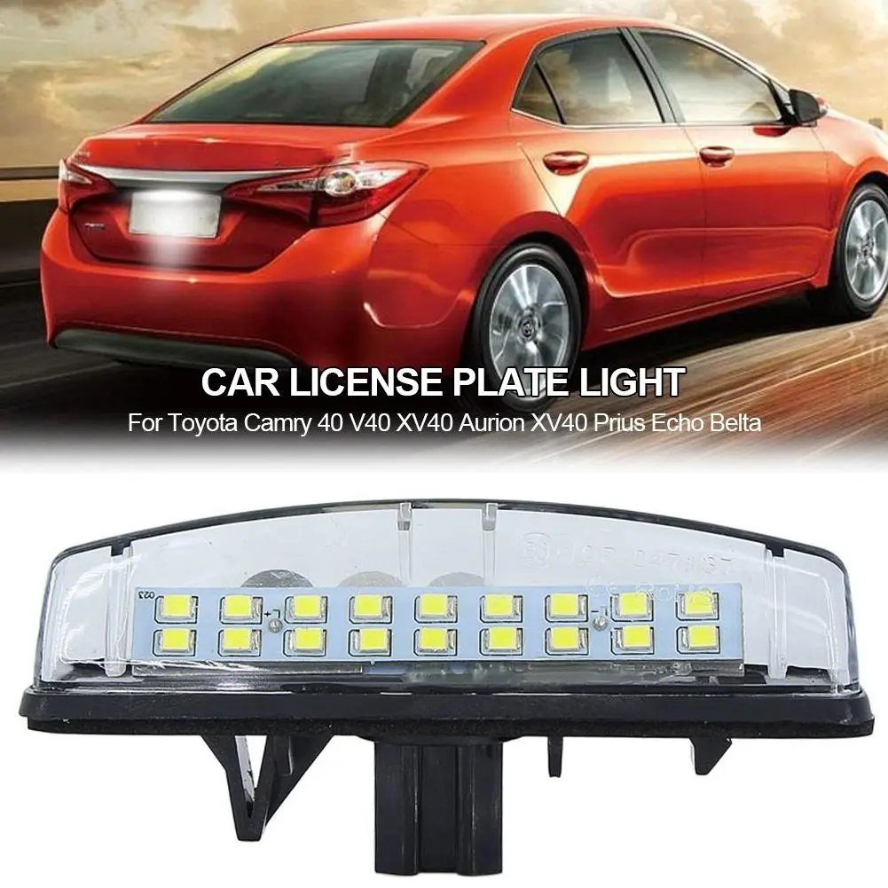 1PC LED Car License Plate light Bulb 18LEDs CanBus For Toyota Camry 40 V40 XV40 Aurion XV40 Prius Echo Belta 12V #451957