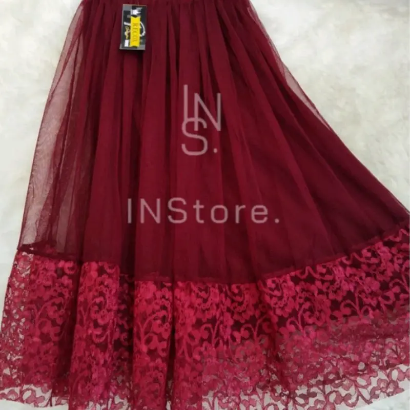Rok TuTu Renda brukat Renda Bawah Anak 6-11 Tahun A-Line 5