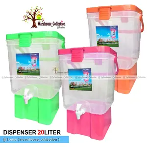 DRINK JAR KOTAK/DRINK JAR TEBAL 20 LITER / TEMPAT AIR DENGAN KERAN / TONG KRAN TEBAL/ Tempat air minum kran plastik / dispenser air premium