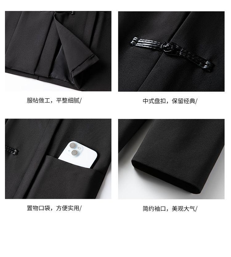 Product Introduction of New Chinese Style Men's Stand Collar Zhongshan Suit Retro Niche Button Wedding Chinese Style Tang Suit Jacket Set Elegant Trendy Women 21