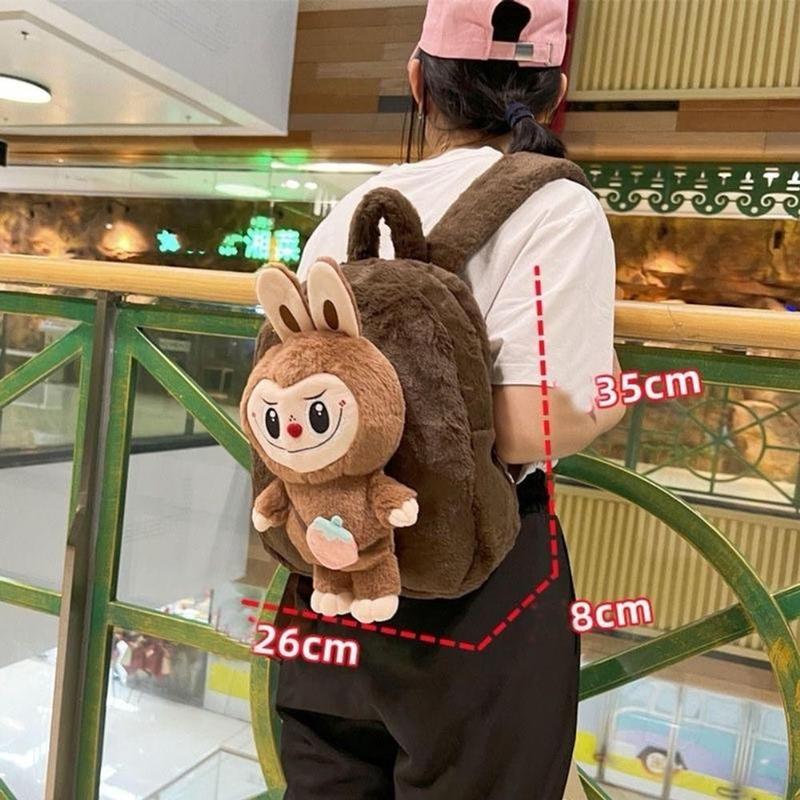 Ba lô đeo vai sang trọng Labububu nhồi bông dung tích lớn Nhung Backpack 2
