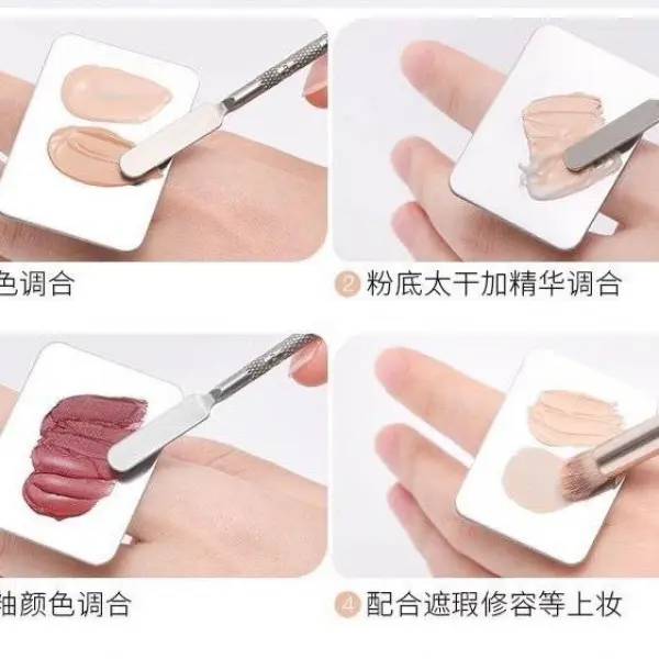 Bảng Màu Kem Nền Dạng Lỏng, Bảng Màu Trang Điểm, Dành Cho Nghệ Sĩ Trang Điểm, Khuôn Xúc Kem Nền Trộn Vòng Trang Điểm Đặc Biệt, Cấp Độ Chuyên Nghiệp, Bao Gồm Xẻng Women Nữ Cosmetic Mỹ Phẩm 8