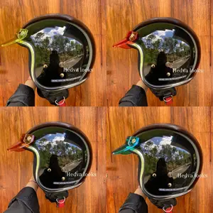 Helm Bogo Retro List Chrome Dengan Aksesoris Pet Norisk Terbaru SNI Full Leher Motorcycle