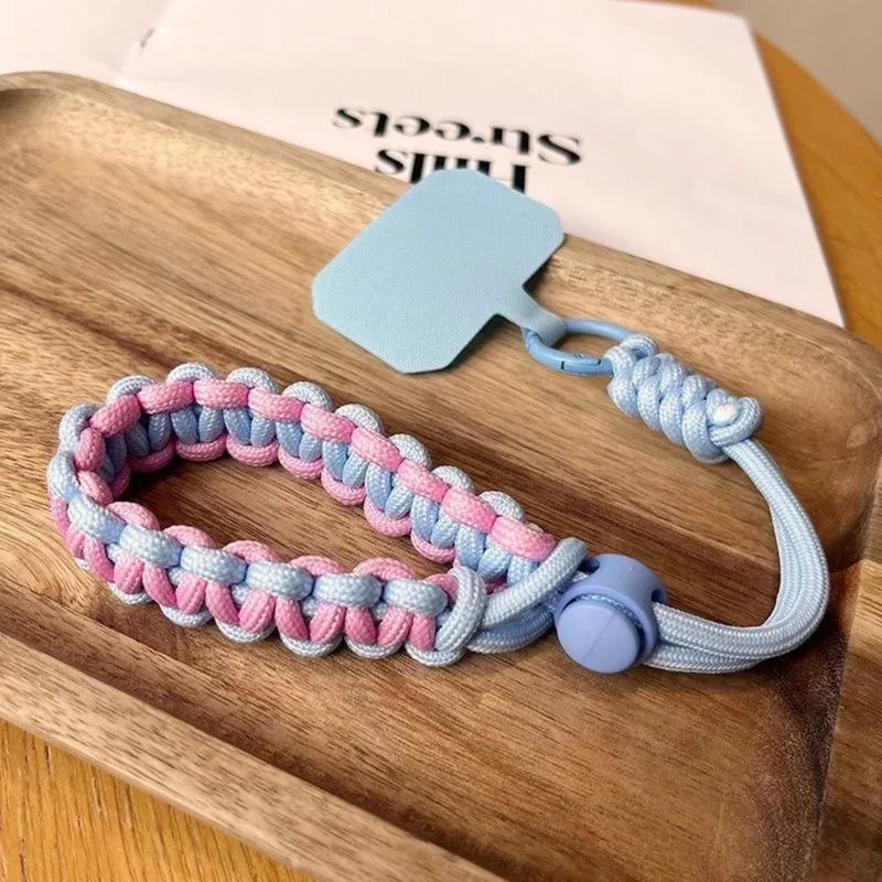 Product Introduction of Suitable for all mobile phone series,iPhone， outdoor anti loss hanging card bracelet, hand woven jewelry, adjustable length, multi-functional universal mobile phone wristband holder 10